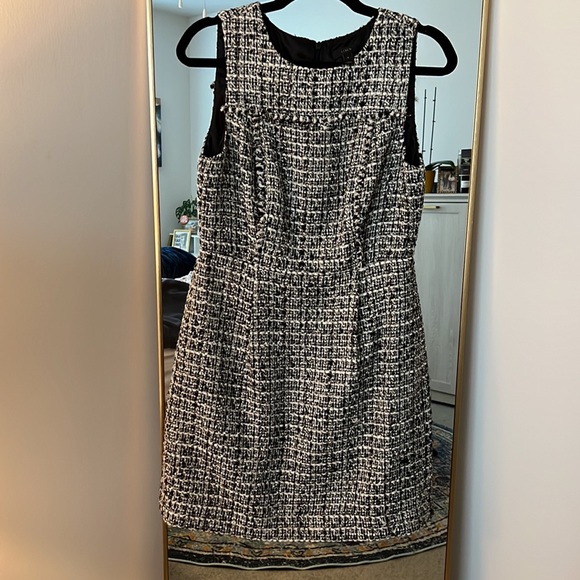 J. Crew Textured Tweed Black & White Dress - A-Line. Work Wear - Picture 3 of 5